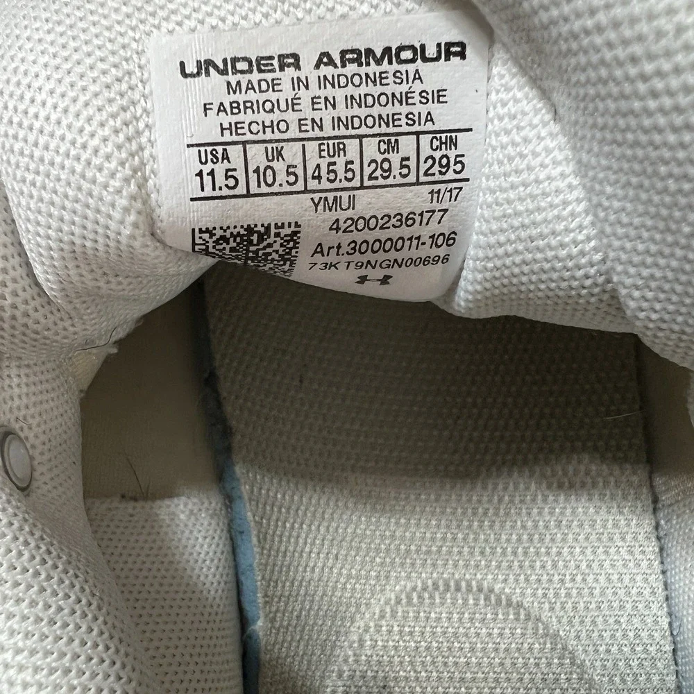 Under Armour Ua Micro G Pursuit Mens Running Shoes White Size 11.5 3000011-106
